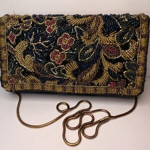 Beaded Floral Evening Clutch